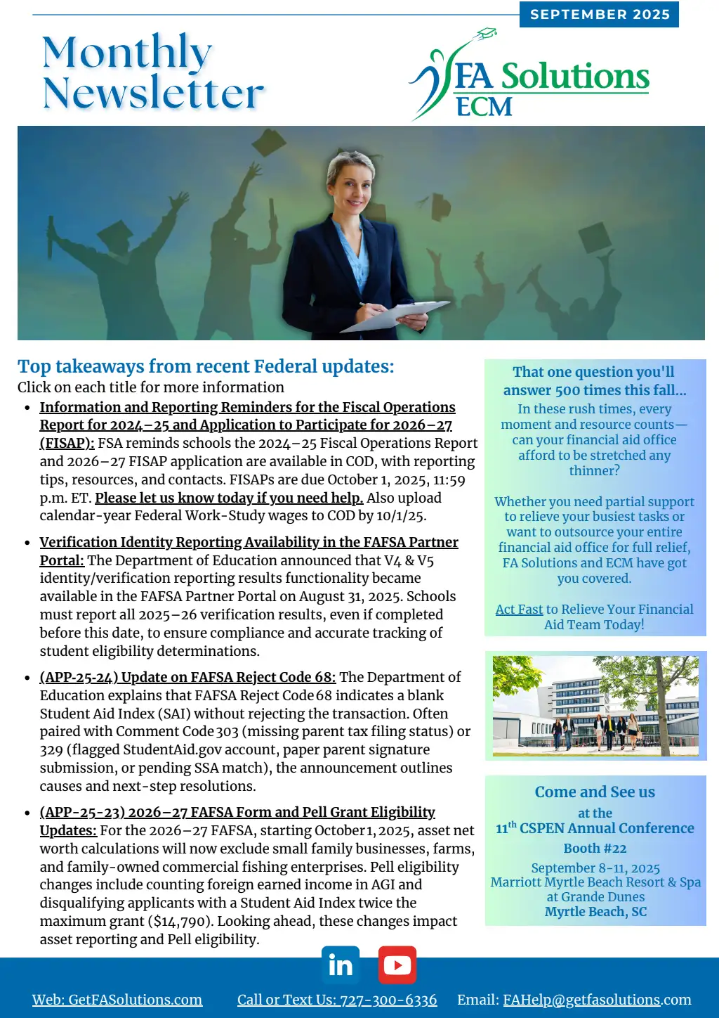 Fed-Updates Financial Aid Newsletter September 2025