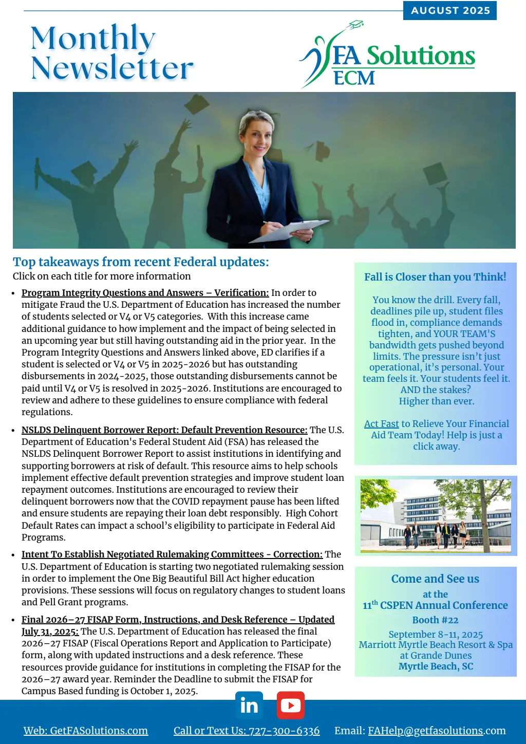 Fed-Updates Financial Aid Newsletter August 2025